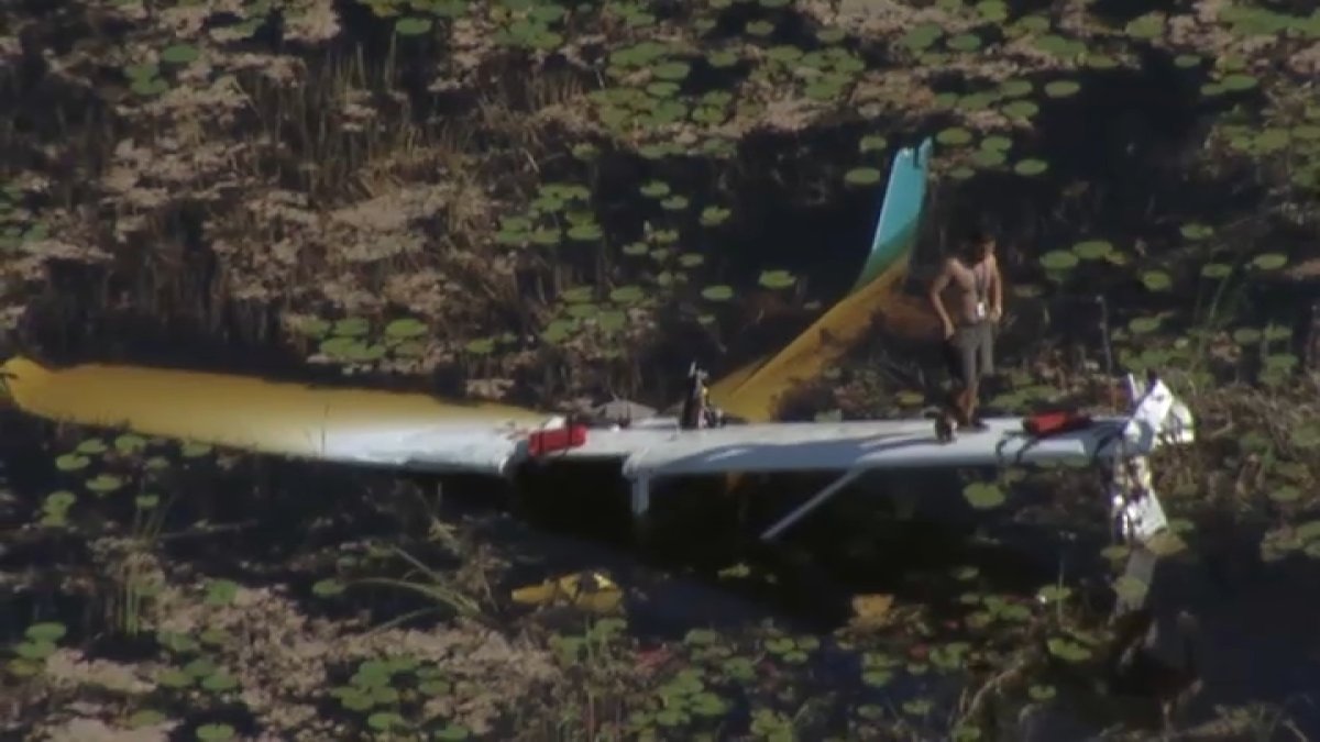 Small plane crash Video shows pilot rescue in the Everglades NBC