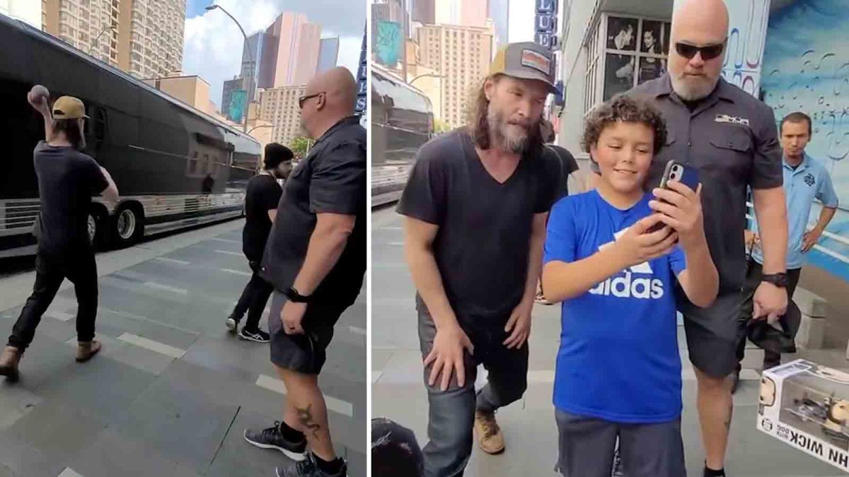 Keanu Reeves Decatur Tx Keanu Reeves plays catch with young fan before Texas concert – NBC ...