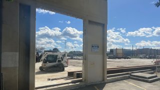 Google’s construction site sits idle on a Tuesday afternoon.