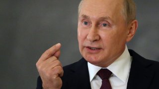 Russian President Vladimir Putin speaks during his press conference at the Shanghai Cooperation Organization (SCO) Summit on September 16, 2022, in Samarkand, Uzbekistan.