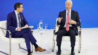 Chairman and C.E.O. of JPMorgan Chase & Co. Jaime Dimon speaks during the New York Times annual DealBook summit on November 29, 2023 in New York City.