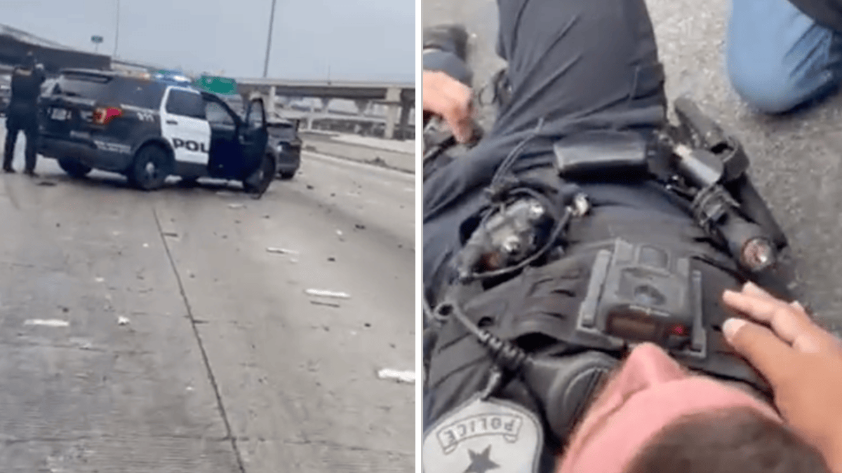 Man saves injured police officer during highway shooting in Houston ...