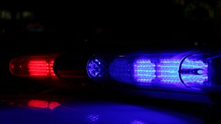 A close-up photo of Emergency lights by night