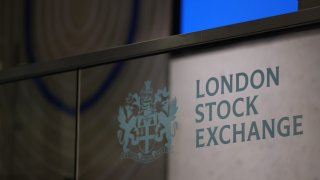 The logo of London Stock Exchange Group Plc in the office atrium in the City of London, UK, on Tuesday, March 14, 2023.