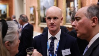 CEO of cryptocurrency platform Coinbase Brian Armstrong attends a reception at Buckingham Palace, in central London, on November 27, 2023 to mark the conclusion of the Global Investment Summit (GIS). (Photo by Daniel LEAL / POOL / AFP) (Photo by DANIEL LEAL/POOL/AFP via Getty Images)