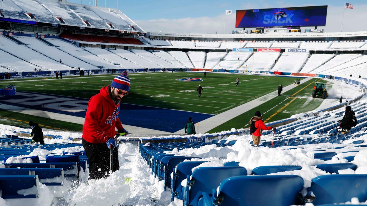 Sun is out and crews are shoveling stadium for BillsSteelers NBC Sun is out and crews are shoveling stadium for BillsSteelers NBC