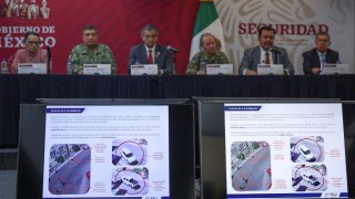 Mexican authorities hold press conference.