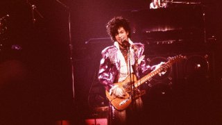 Prince in the Purple Rain tour in North America, New York, March 1985. (Photo by David Tan/Shinko Music/Getty Images)