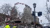 Crews demolish iconic New London church after steeple collapse