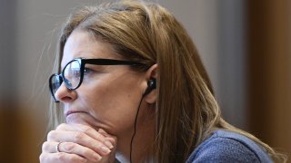 Michelle Troconis appears in court on day 14 of her criminal trial at Connecticut Superior Court in Stamford, Conn. Wednesday, Jan. 31, 2024. Troconis is on trial for charges related to the disappearance and death of New Canaan resident Jennifer Dulos.