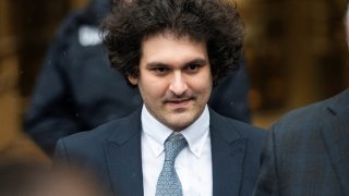 Former FTX Chief Executive Sam Bankman-Fried, who faces fraud charges over the collapse of the bankrupt cryptocurrency exchange, exits the Manhattan federal court in New York City, February 16, 2023.