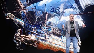 Justin Farren, Creative Director at Ubisoft Singapore, reveals “Skull & Bones” during the Ubisoft E3 conference at the Orpheum Theater on June 11, 2018 in Los Angeles, California.