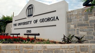 FILE - A sign for the University of Georgia