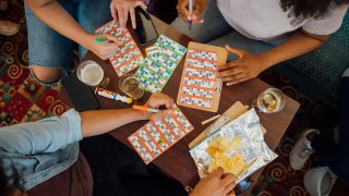 People playing Bingo.