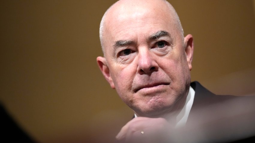 U.S. Secretary of Homeland Security Alejandro Mayorkas testifies during a House Homeland Security Committee hearing on Capitol Hill on November 15, 2023.