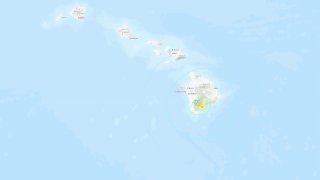 A USGS map showing the location of an earthquake on the Big Island of Hawaii Feb. 9, 2024.