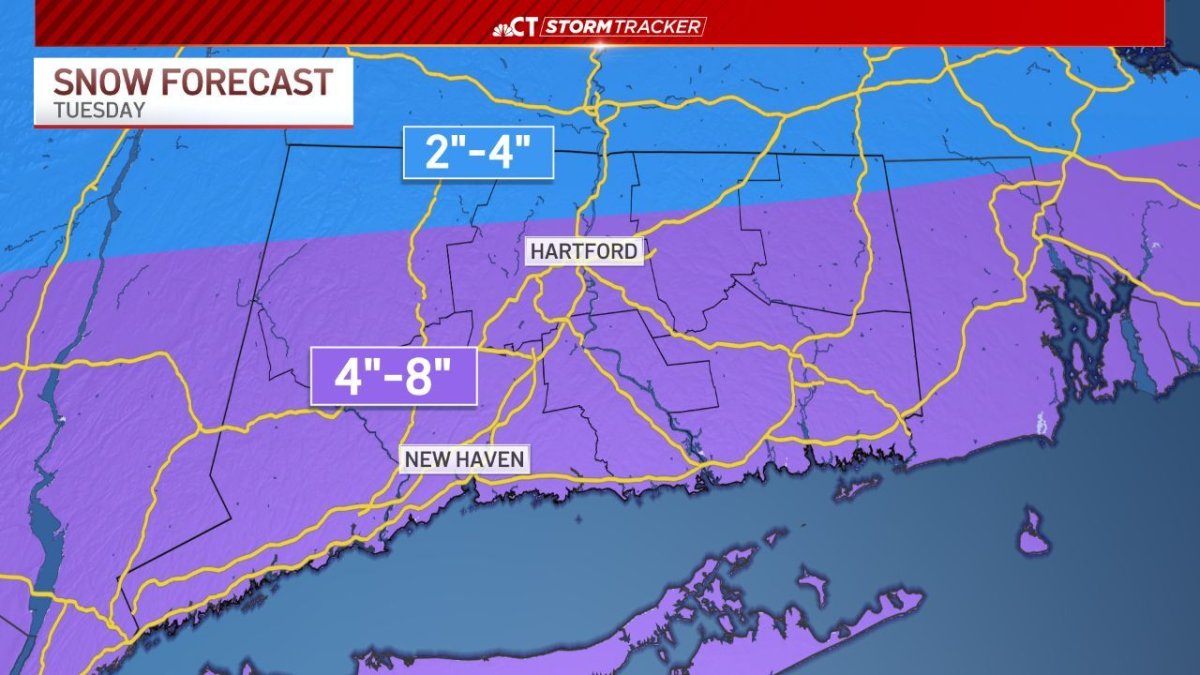 Several inches of snow possible overnight and into Tuesday – NBC ...