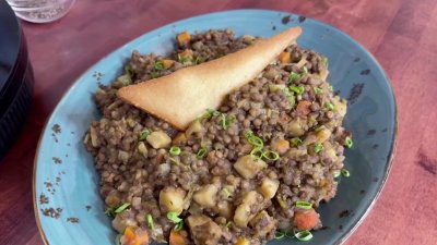 Smoky bacon and lentil stew