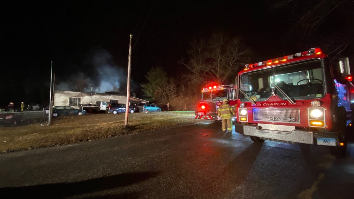 Roof collapses in on garage after fire in Chaplin – NBC Connecticut