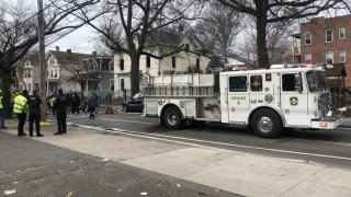 Two firefighters were injured while fighting a fire on Orchard Street in New Haven Monday morning.