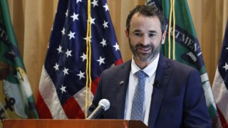 Danny Werfel, IRS Commissioner, speaks after being ceremonially sworn in at the IRS headquarters in Washington on April 4, 2023.