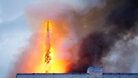 Fire engulfs Denmark's historic stock exchange building, iconic spire collapses