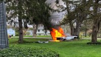 Person dies in vehicle fire, crash in Hebron, Conn.