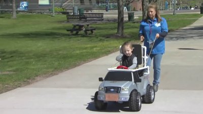 Children with disabilities get customized toy ride-on cars