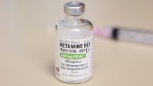 FILE - A vial of ketamine is displayed for a photograph in Chicago on July 25, 2018. An investigation led by The Associated Press published in 2024, has found the practice of giving sedatives to people detained by police spread quietly over the last 15 years, built on questionable science and backed by police-aligned experts. (AP Photo/Teresa Crawford, File)