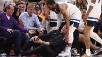 Timberwolves HC Chris Finch suffers knee injury after mid-game collision with Mike Conley