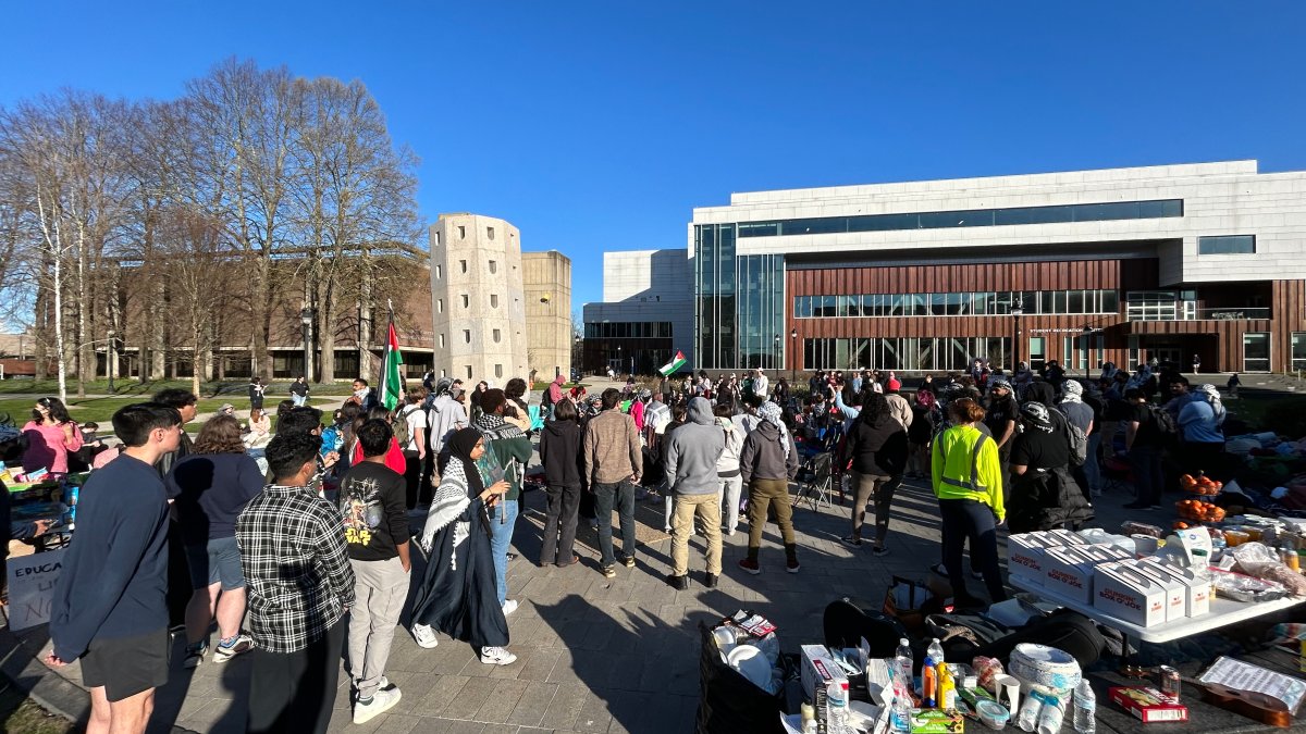 Students camp out during pro-Palestinian protest on UConn campus in