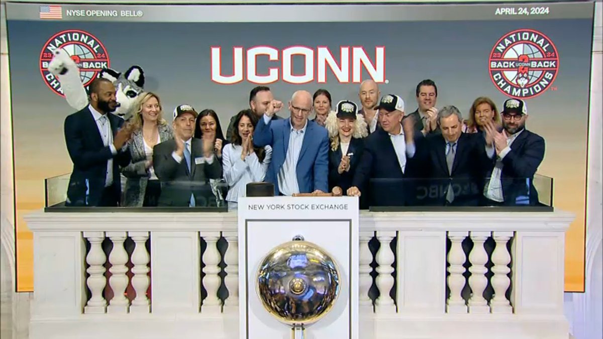 National champion UConn Huskies rang New York Stock Exchange opening bell Wednesday - NBC Connecticut