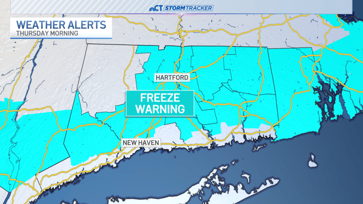 Freeze warning issued for Thursday morning – NBC Connecticut