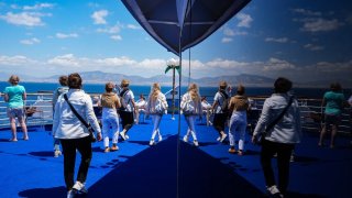 Cruisegoers in Greece in early May were among the record numbers of passengers booking trips this year.