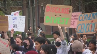 Pro-Palestinian protesters rally following arrests at UConn