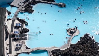 The Blue Lagoon geothermal spa near the fishing town of Grindavik, Iceland, on May 23, 2024.