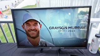 Picture of Grayson Murray shown on TV screen