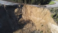 Massive chunk of Wyoming's Teton Pass collapses, shutting down section of roadway