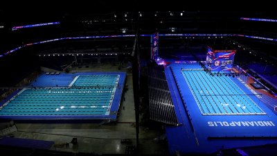 WATCH: Indianapolis Colts stadium transformed into swimming arena for US Olympic trials
