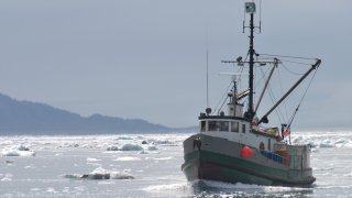 FILE - Fishing boat in Alaska.