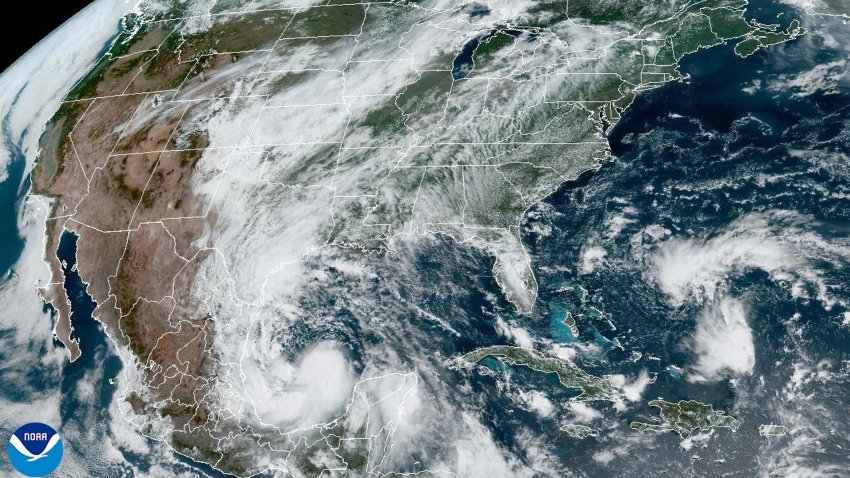 Satellite image of TS Alberto in the Gulf of Mexico, 10:41 a.m., June 19, 2024.