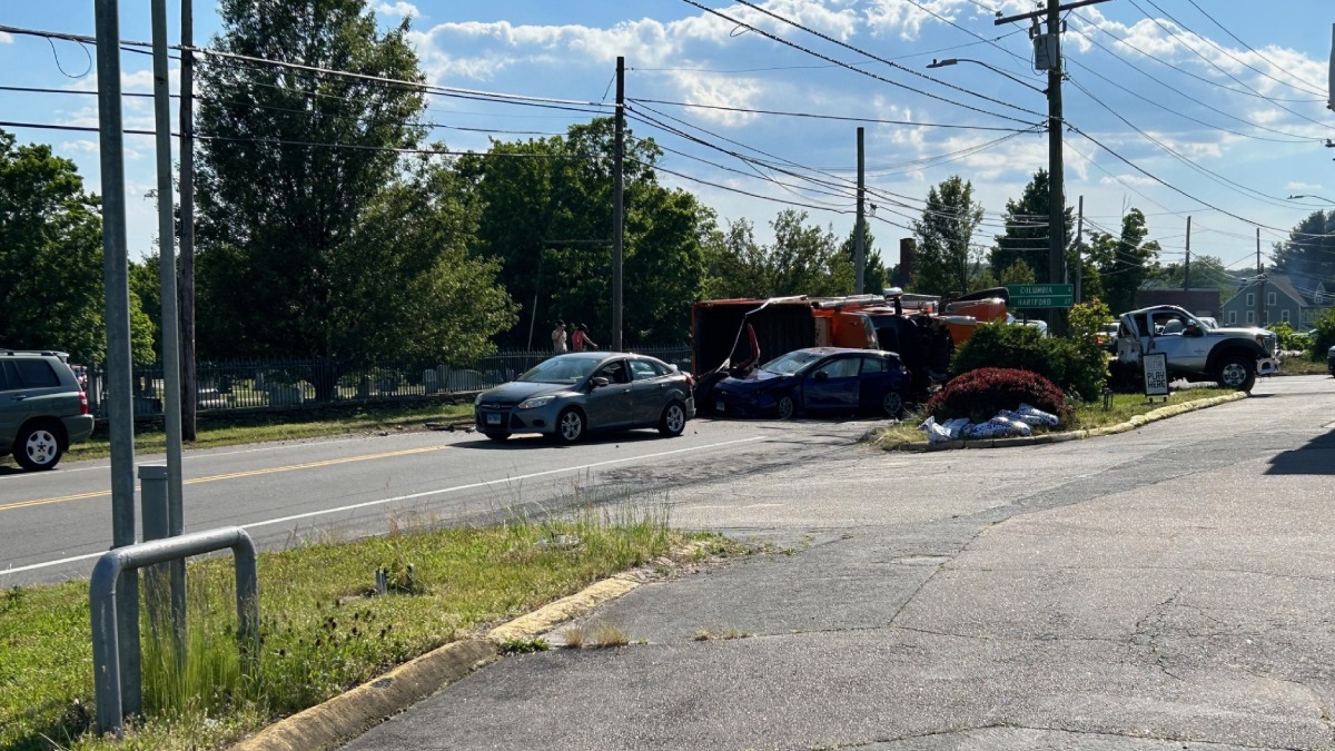 Crash Involving Dump Truck Closes Route 66 In Willimantic For Hours