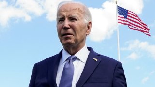 U.S. President Joe Biden speaks to reporters after wreath laying ceremony at Aisne-Marne American Cemetery in Belleau, France, June 9, 2024. 