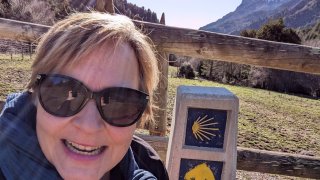 Rowena Hennigan, hiking along the border of France and Spain.