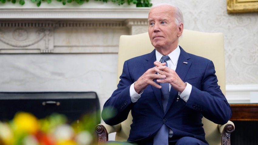 President Joe Biden listens during his meeting with Israeli Prime Minister Benjamin Netanyahu in the Oval Office of the White House in Washington, Thursday, July 25, 2024.