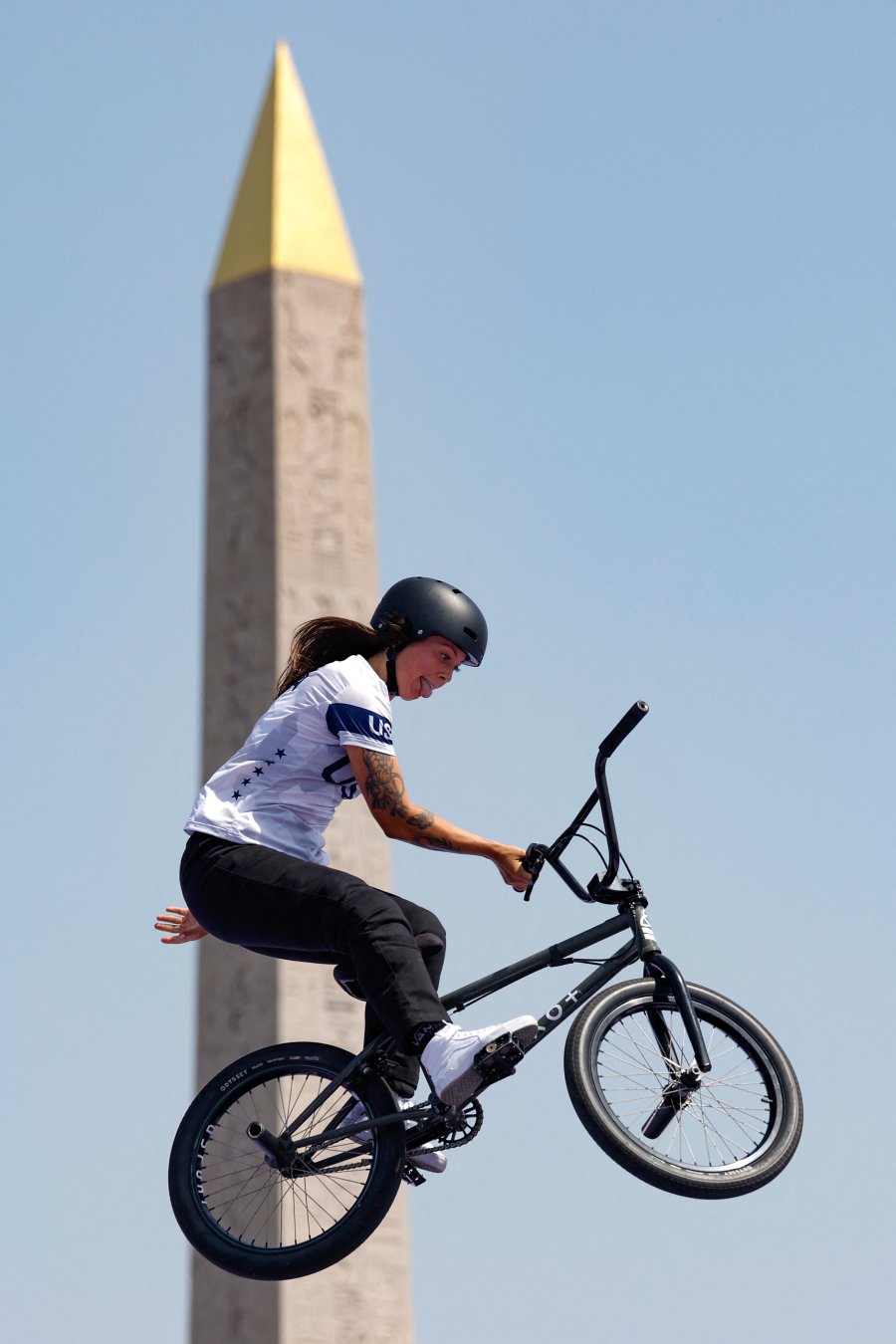 US' Perris Benegas competes in the Women's Cycling BMX