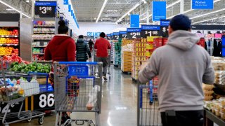 Shoppers at a Walmart store in Secaucus, New Jersey, US, on Tuesday, March 5, 2024.