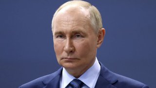 Russia’s President Vladimir Putin attends a meeting with organizers of the “Russia” forum and exhibition, which celebrates the country’s major achievements, in Moscow, Russia July 8, 2024. 