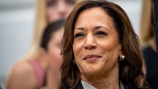 U.S. Vice President Kamala Harris arrives for an NCAA championship teams celebration on the South Lawn of the White House on July 22, 2024 in Washington, DC. 