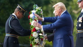 Donald Trump visits Arlington Cemetery to pay tribute to the 13 servicemembers killed during the Afghanistan evacuation. 